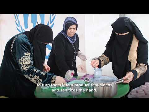 Za’atari refugee women make soap to help keep families sanitize